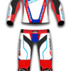 Front view of the Custom BMW 2 Piece Racing Suit by Go Max Racing
