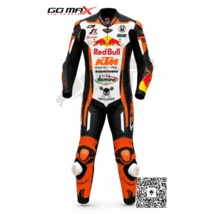 KTM Motorcycle Racing Suit front view by Go Max Racing with premium leather construction