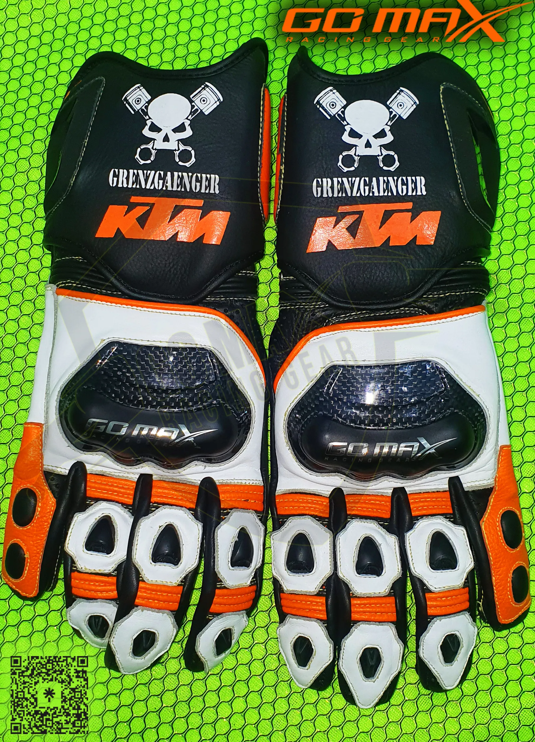 KTM Motorcycle Racing Suit matching leather gloves