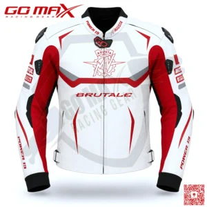 Go Max MV Agusta Brutale Custom Motorcycle Leather Racing Jacket Motorbike Riding Jacket