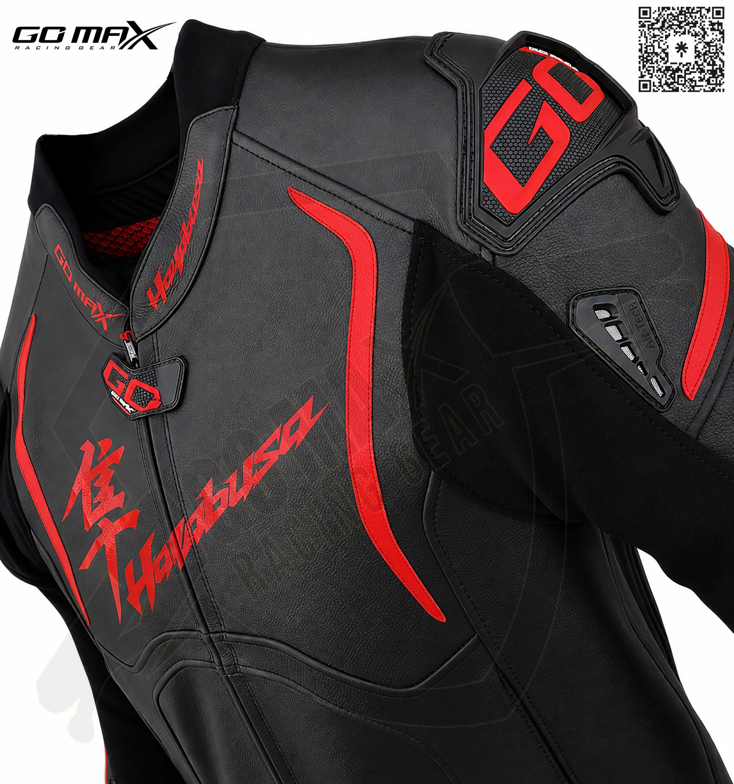 Hayabusa Black Red Suit shoulder detail