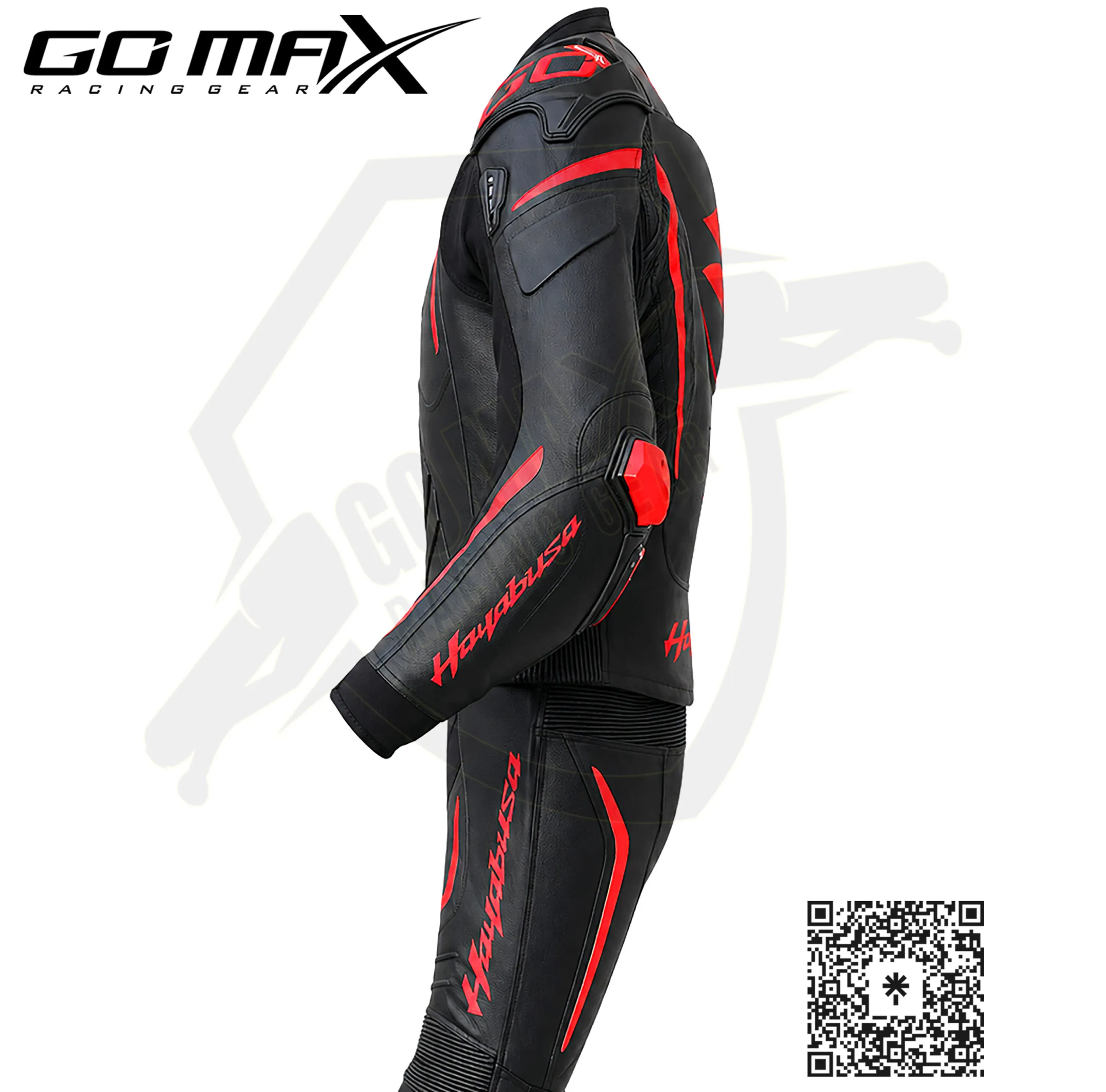 Hayabusa Black Red Suit side view