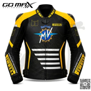 Go Max MV Agusta Brutale RR 800 Pirelli Edition Custom Motorcycle Leather Racing Jacket