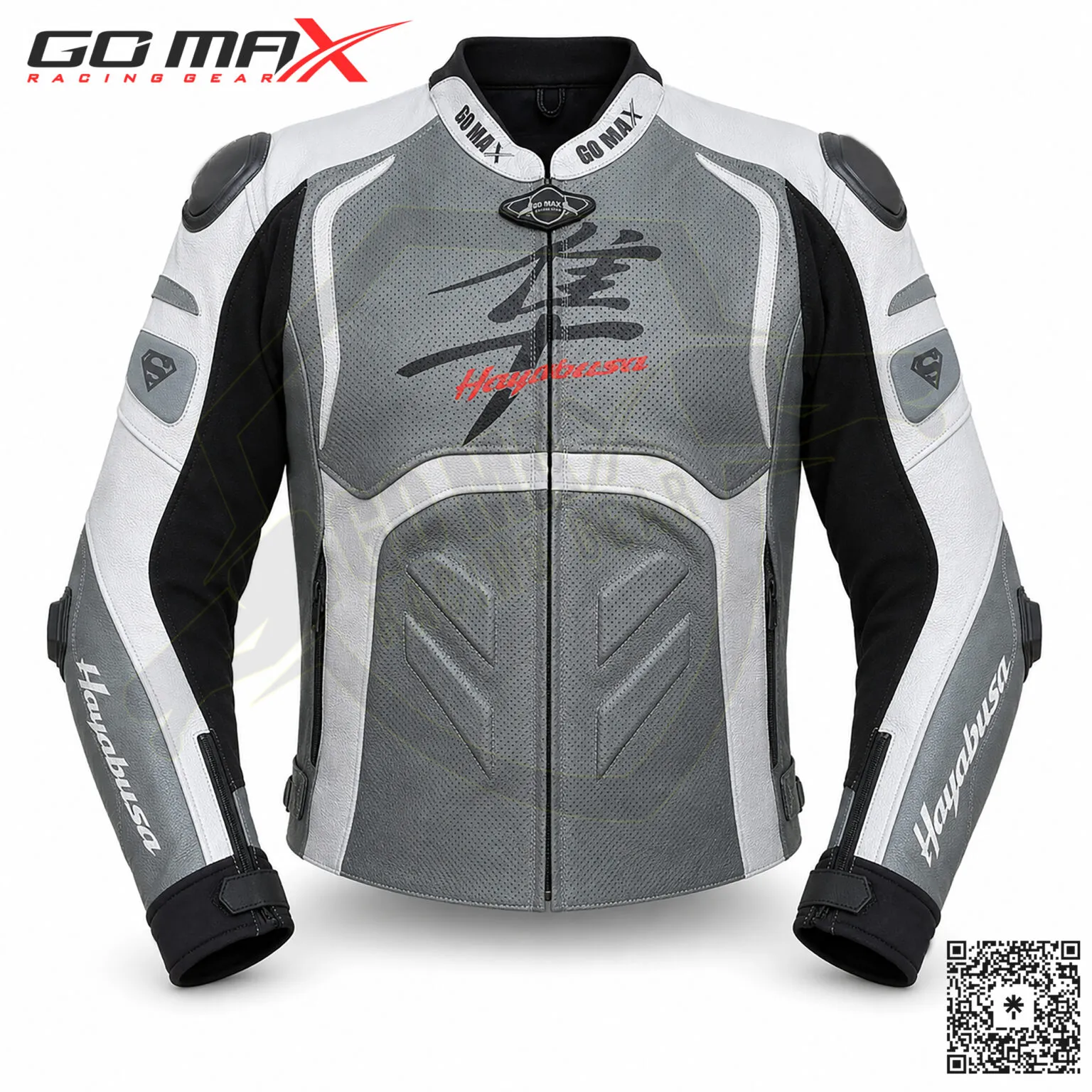 Best Hayabusa Gunmetal Grey Leather Jacket | Go Max Racing