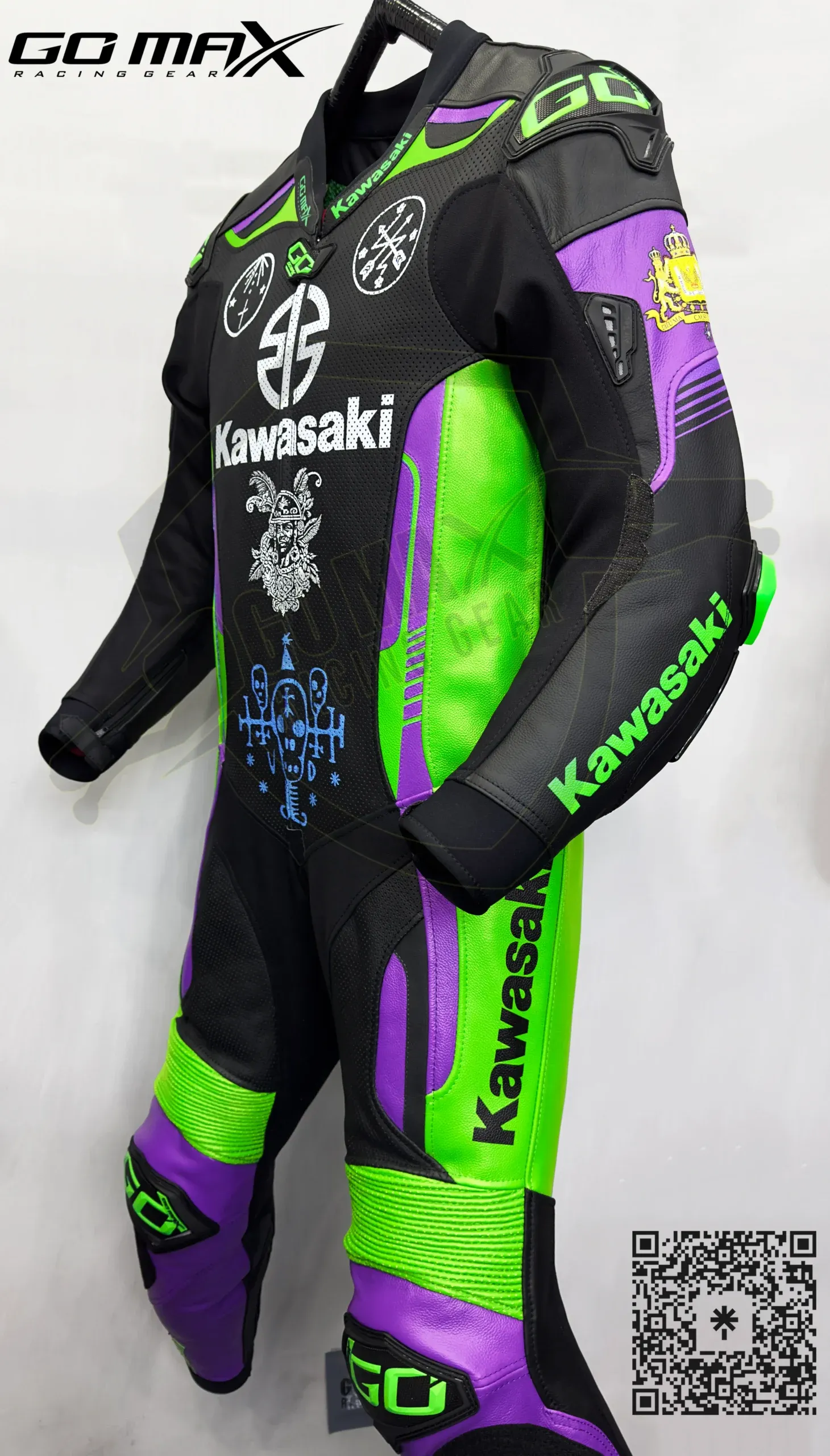 Premium Kawasaki Ninja ZX-14R Leather Racing Suit | CE Armor