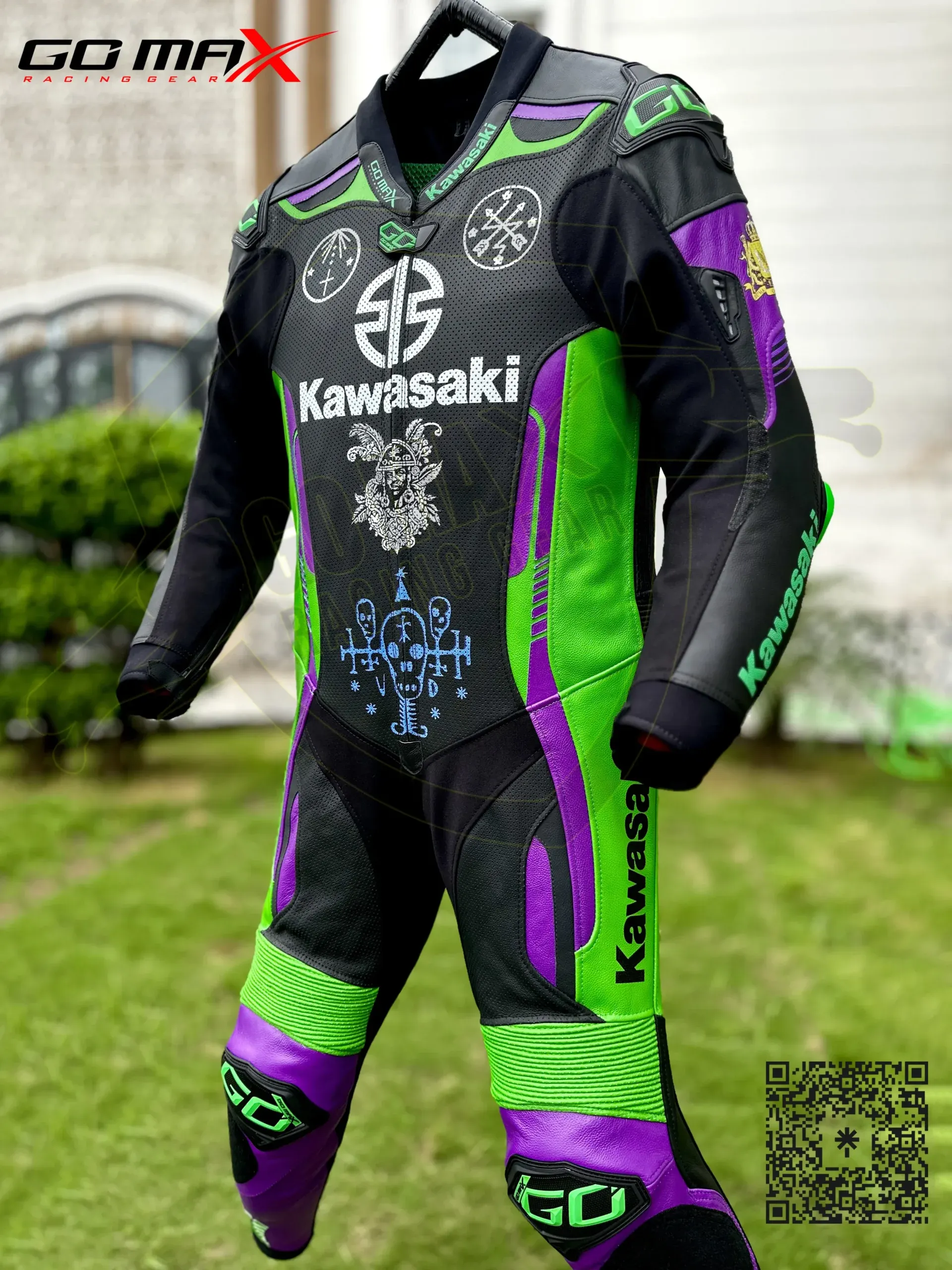  Motorrad ライダースーツ上下セット サイズ52 Premium Kawasaki Ninja ZX-14R Leather Racing Suit | CE Armor