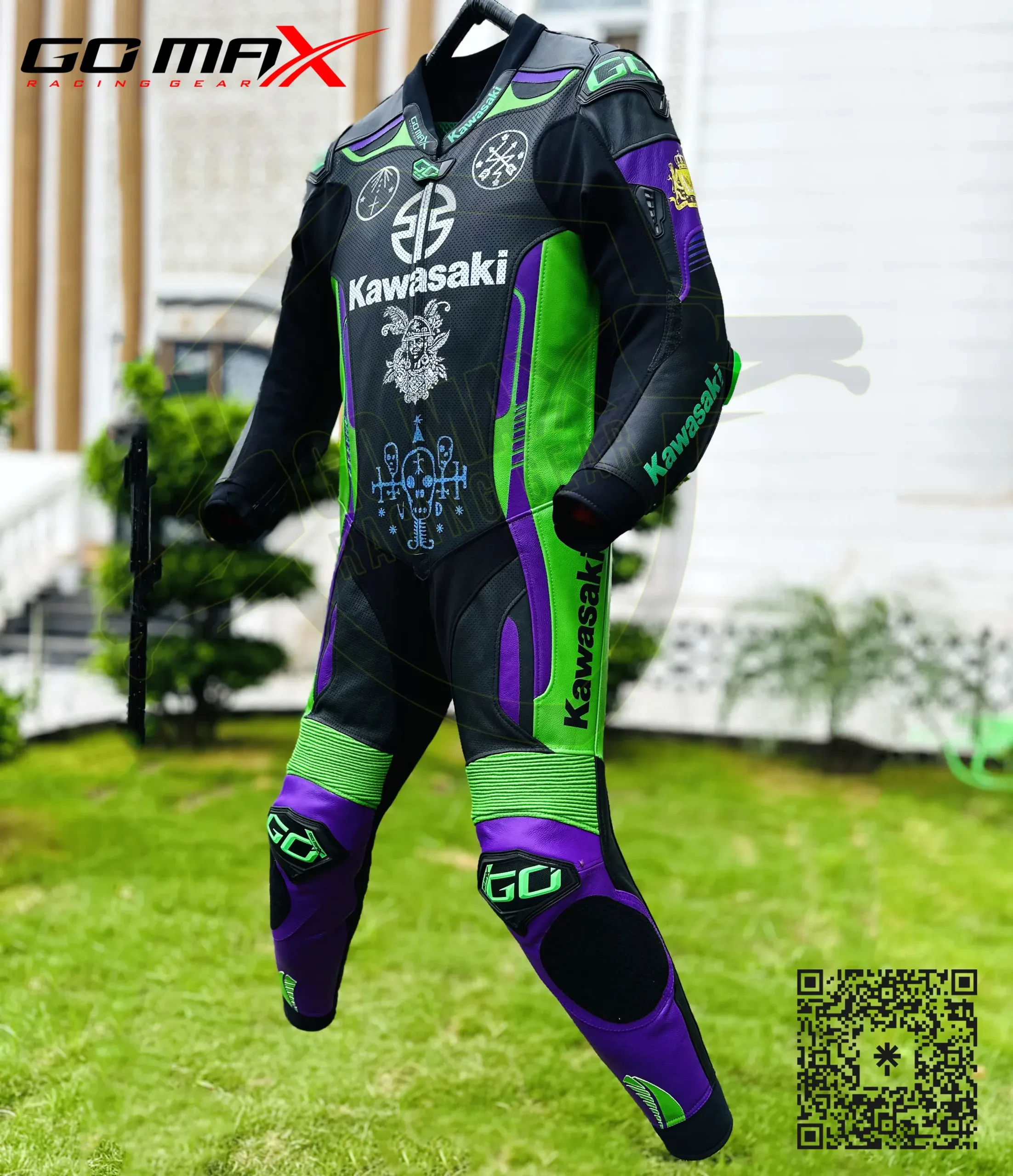 Premium Kawasaki Ninja ZX-14R Leather Racing Suit | CE Armor