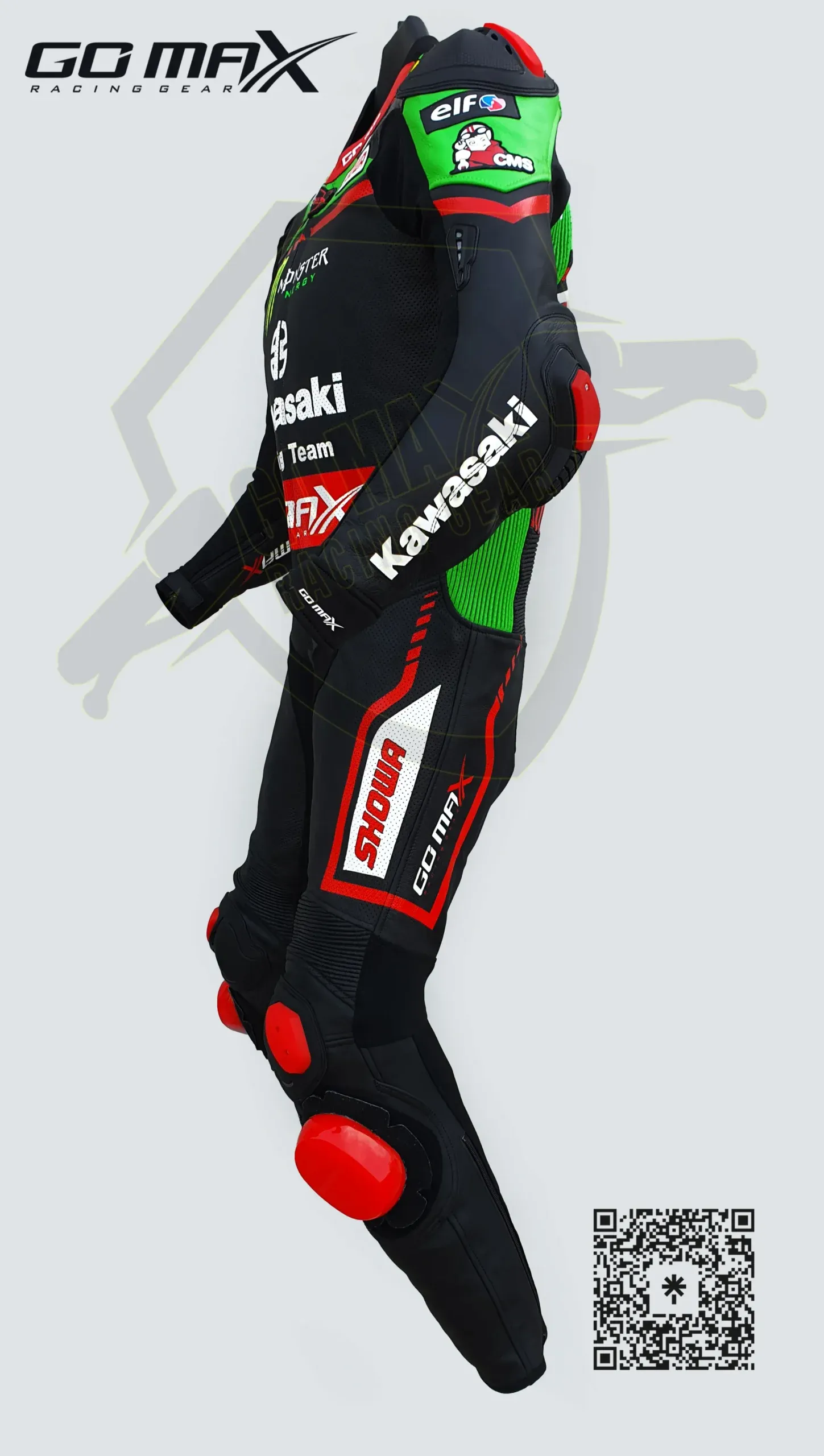 Kawasaki SBK leather suit side view