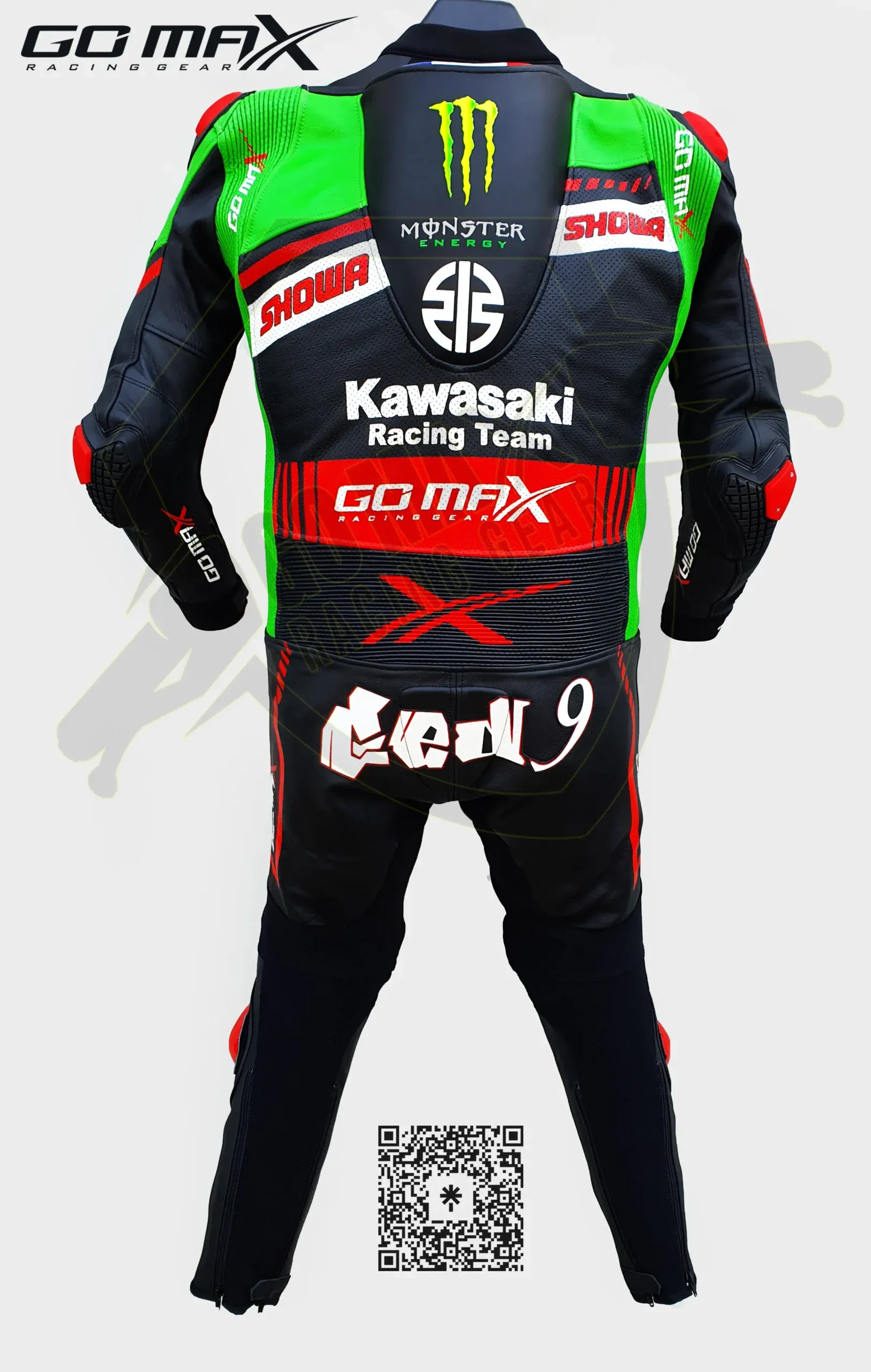 Kawasaki WorldSBK racing suit back detail