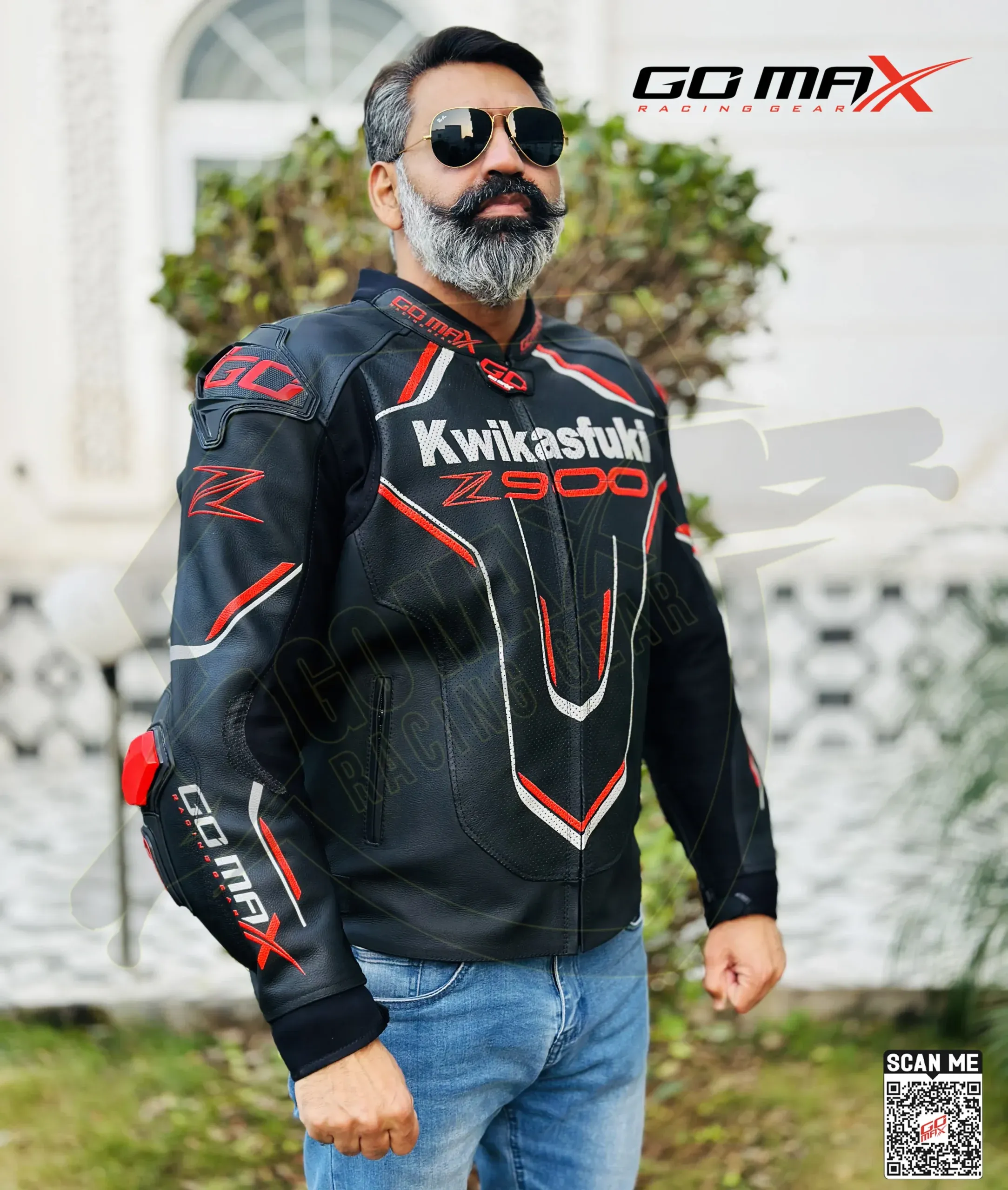 kawasaki Ninja ジャケット Top Kawasaki Z900 Racing Jacket | Black Silver Red | Go Max