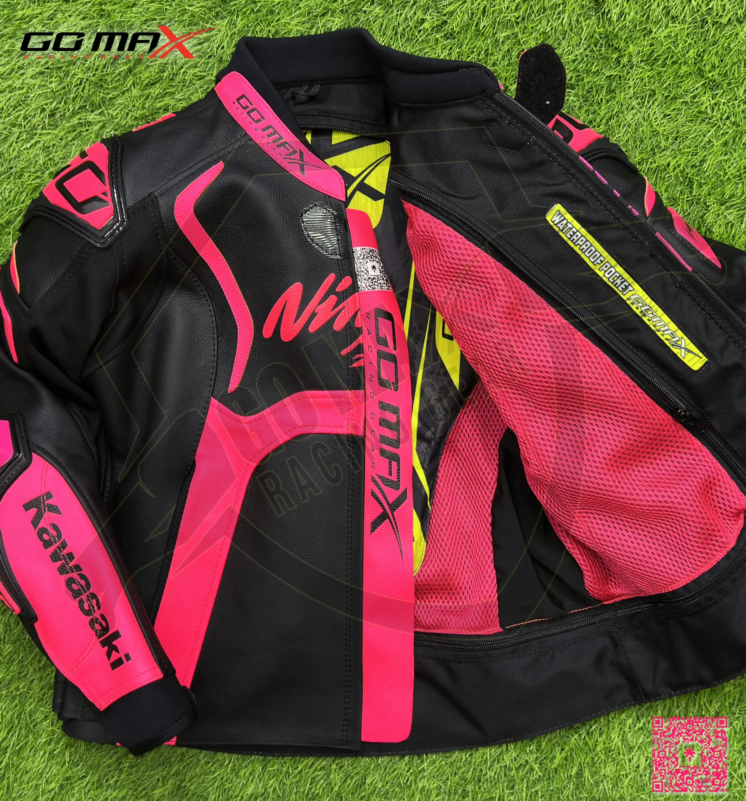 Women's Motorcycle Racing Jacket | Kawasaki ZX-14R Pink