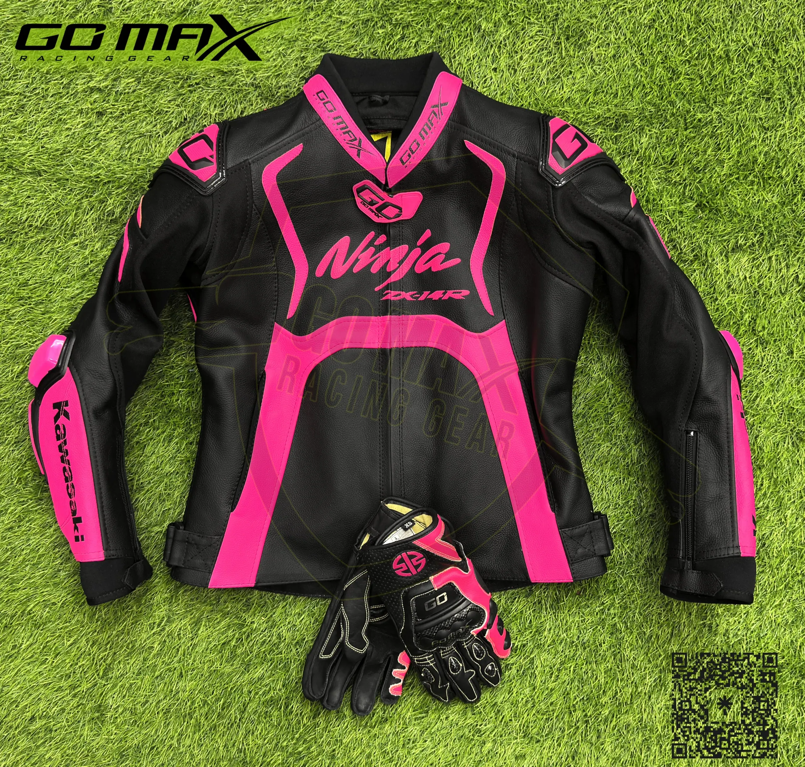 Women's Motorcycle Racing Jacket | Kawasaki ZX-14R Pink