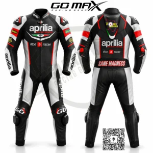 Go Max Aprilia Racing 1-Piece Motorcycle Racing Leather | Custom Motorbike Racing Leather Suit