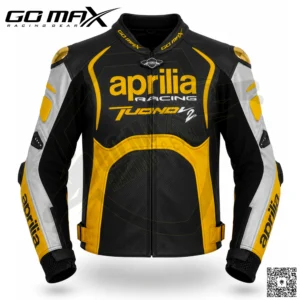 Go Max Aprilia Racing Tuono V2 Custom Motorcycle Leather Racing Jacket Motorbike Riding Jacket